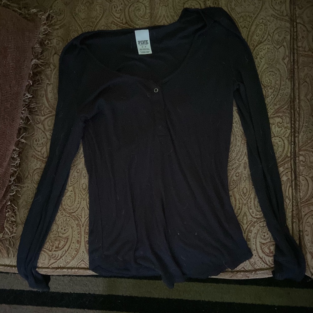 PINK long sleeved black shirt